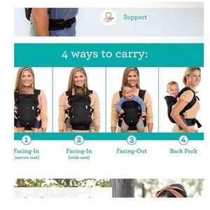 Infantino Flip 4 In One Carrier Black Denim Color Baby, Toddler Carry